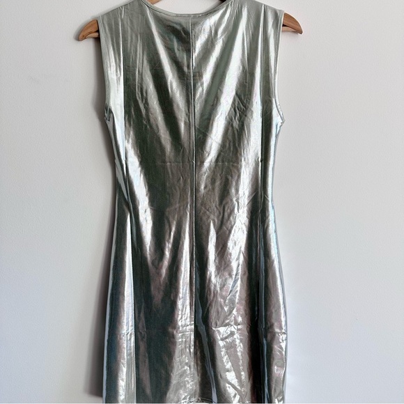 WeWoreWhat Silver Metallic Mini Dress NWT Medium - Picture 7 of 8
